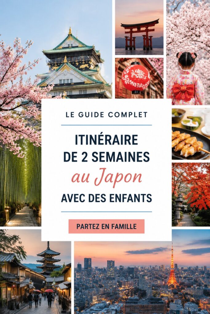 Famille découvrant un jardin traditionnel japonais lors de leur voyage.