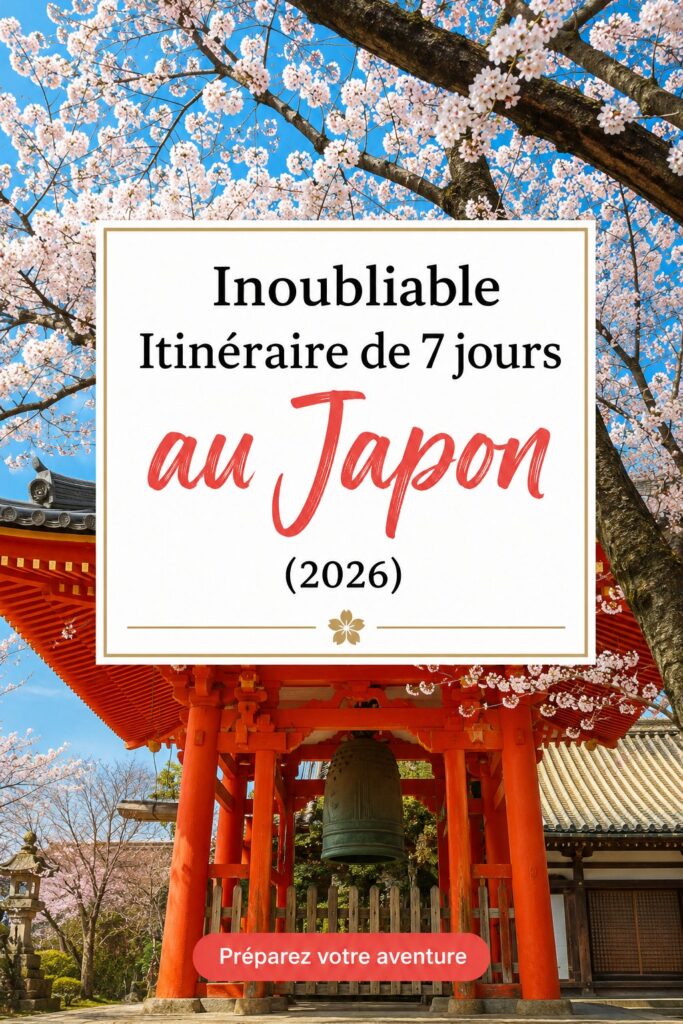 Un itinéraire coloré d'une semaine au Japon avec des paysages urbains et naturels.