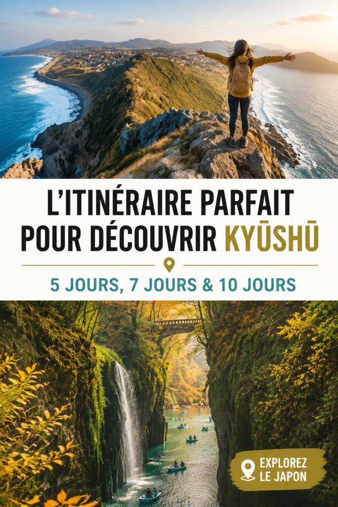 Un panorama de Kyushu avec ses paysages verdoyants et volcans