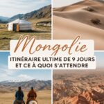 Paysage pittoresque en Mongolie avec montagnes et steppes.
