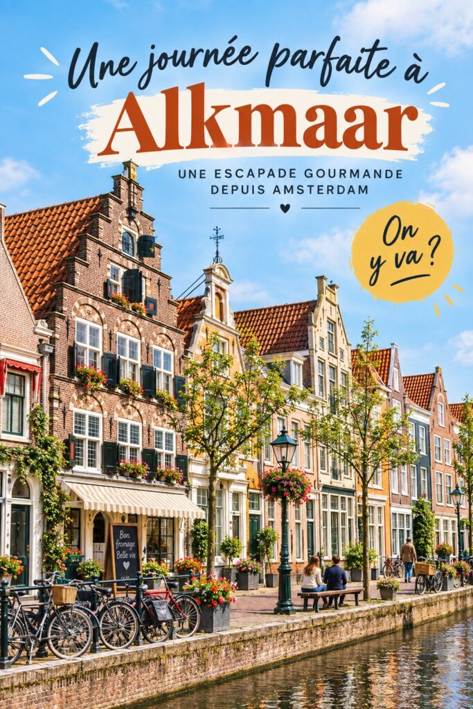 Une vue pittoresque d'Alkmaar avec ses maisons anciennes et ses canaux, symbolisant une escapade parfaite.