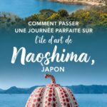 Vue panoramique de l'île de Naoshima avec des installations artistiques en arrière-plan