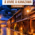 Vue panoramique de Kanazawa, Japon, montrant ses jardins et temples