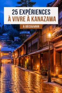 Vue panoramique de Kanazawa, Japon, montrant ses jardins et temples
