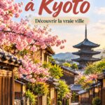 Vue du pavillon d'or à Kyoto, Japon, entouré de verdure