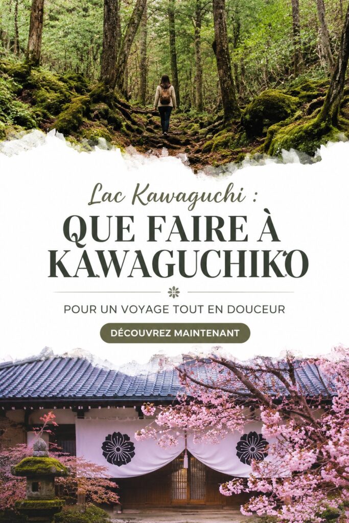 Vue apaisante sur le lac Kawaguchi avec le Mont Fuji en arrière-plan