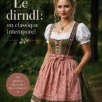 Femme portant un Dirndl traditionnel lors d'une fête en Allemagne.
