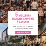 Marché coloré à Bangkok avec des vêtements et accessoires à prix abordables.