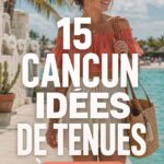 Un ensemble de tenues d'été colorées pour un voyage à Cancun, avec des maillots de bain et des robes légères