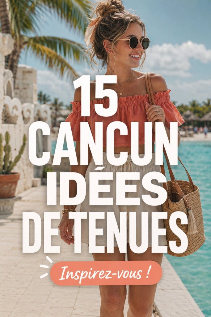 Un ensemble de tenues d'été colorées pour un voyage à Cancun, avec des maillots de bain et des robes légères