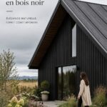 Maison moderne en bois noir entourée de nature en Croatie