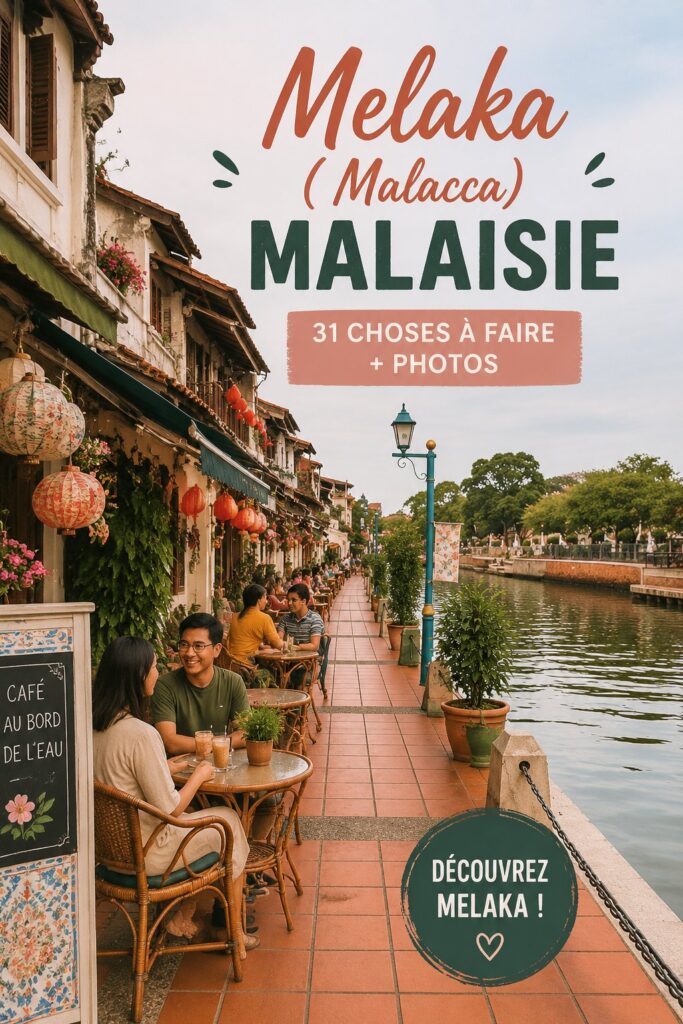 Vue panoramique de Malacca avec ses bâtiments colorés et son riche patrimoine.