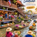 Marché flottant de Damnoen Saduak rempli de couleurs et de vendeurs