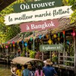 Marché flottant animé à Bangkok avec des gondoles remplies de fruits et de fleurs