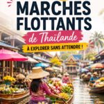 Marché flottant en Thaïlande avec des bateaux colorés