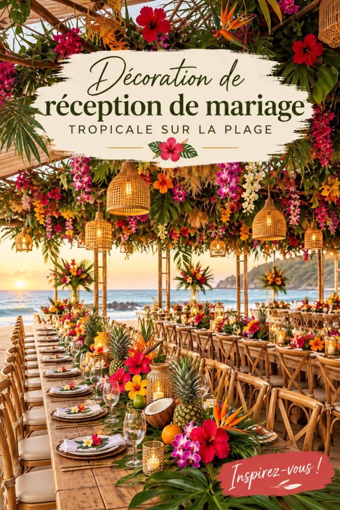 Un mariage tropical en bord de mer avec une décoration florale colorée