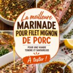 Un filet mignon mariné, grillé et prêt à être servi avec des légumes.