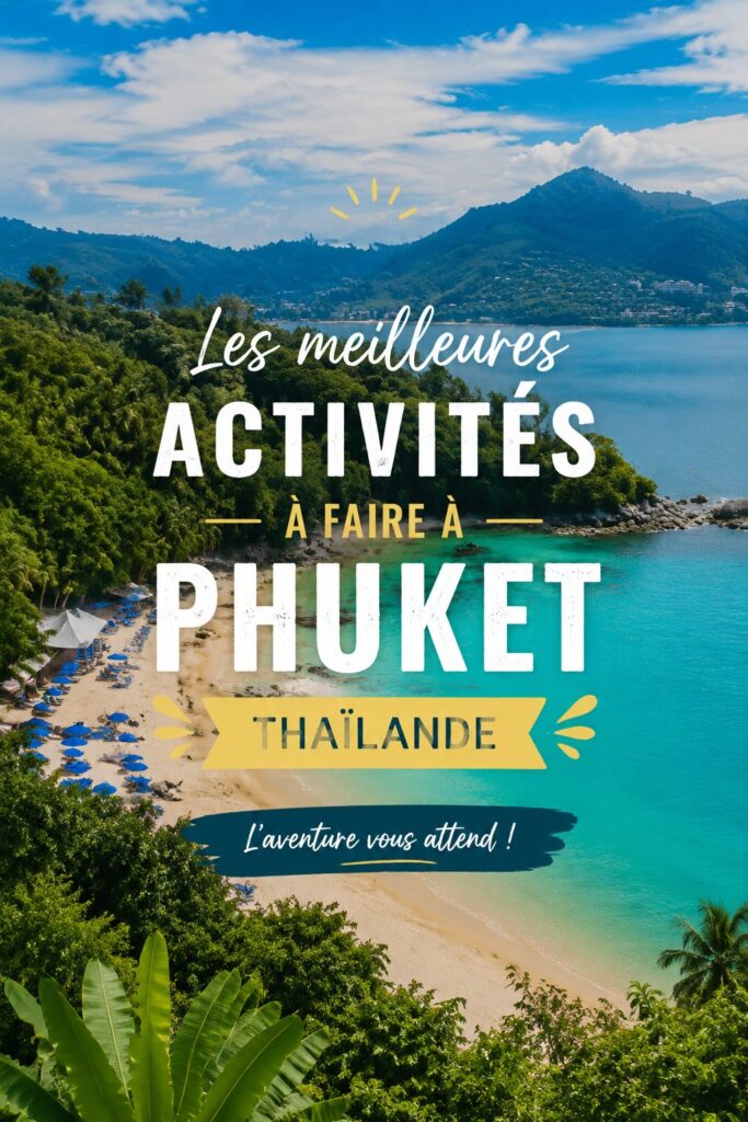 Une plage de sable fin à Phuket, Thaïlande, avec des palmiers et une mer turquoise.