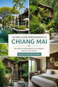 Vue d'un homestay traditionnel à Chiang Mai avec son jardin