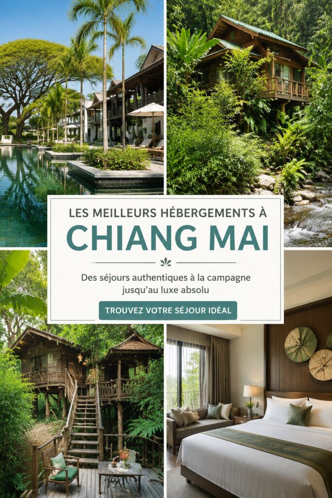 Vue d'un homestay traditionnel à Chiang Mai avec son jardin