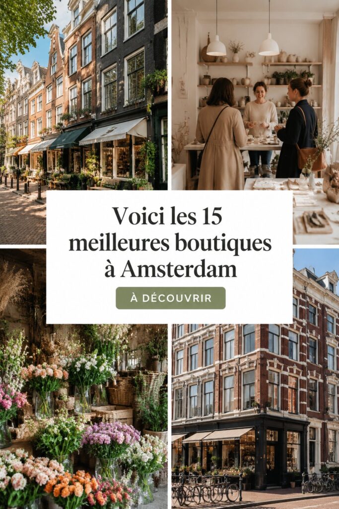 Boutique colorée à Amsterdam avec des vitrines attrayantes
