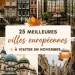 Vue d'une ville européenne typique en novembre, avec des feuilles d'automne et une atmosphère chaleureuse.