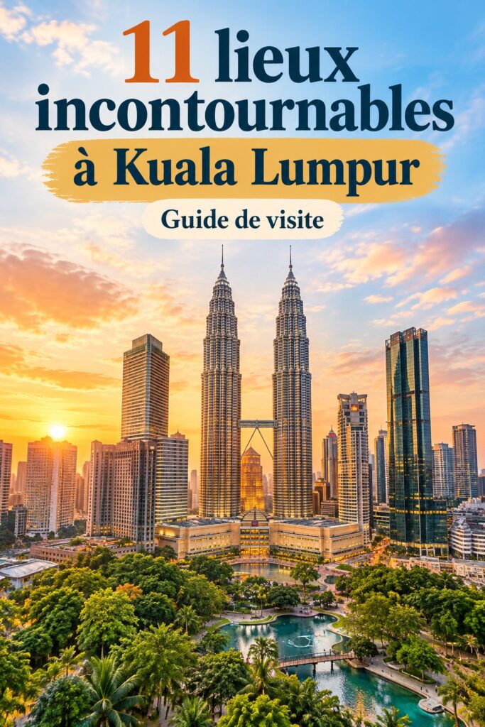 Vue des tours Petronas à Kuala Lumpur, symbole de la modernité malaisienne.
