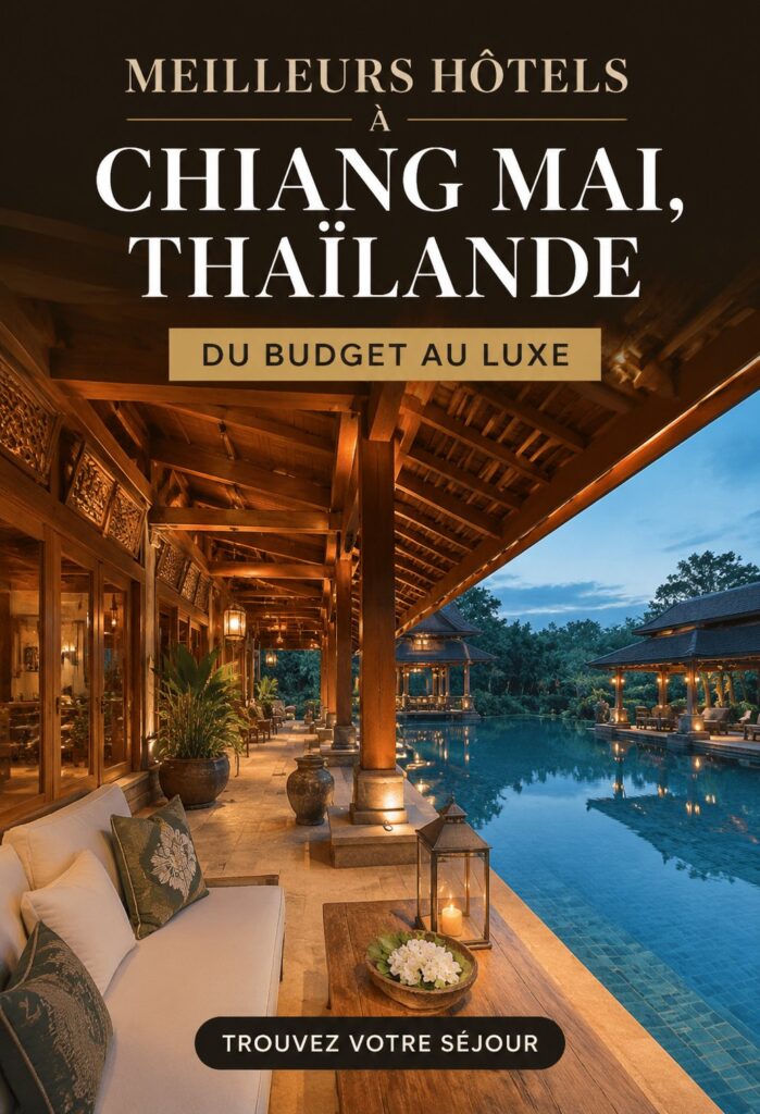 Vue d'ensemble d'un hôtel accueillant à Chiang Mai, avec sa décoration thaïlandaise typique.