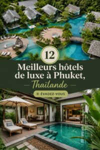 Vue panoramique d'un hôtel de luxe à Phuket avec piscine à débordement