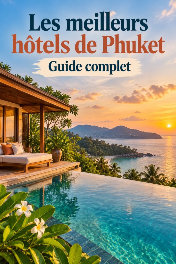 Vue panoramique d'un des meilleurs hôtels à Phuket au bord de la plage