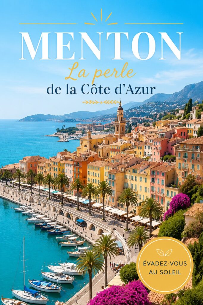Vue panoramique de Menton et de ses plages sur la Côte d'Azur