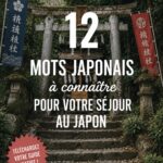 Une femme japonaise souriante dans un kimono avec des mots japonais écrits en arrière-plan.