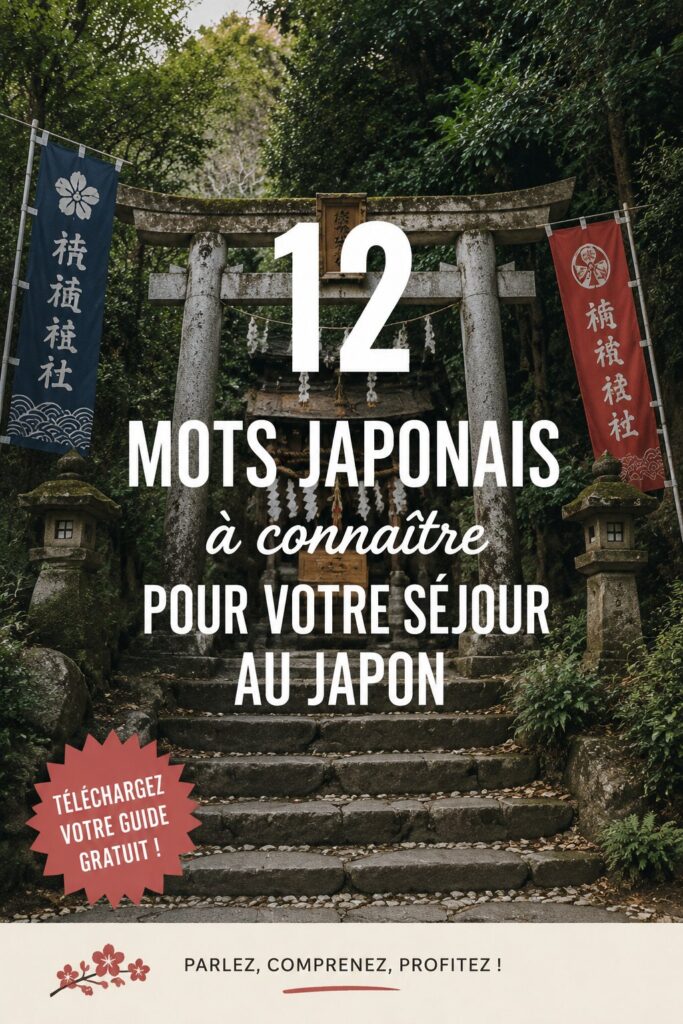 Une femme japonaise souriante dans un kimono avec des mots japonais écrits en arrière-plan.