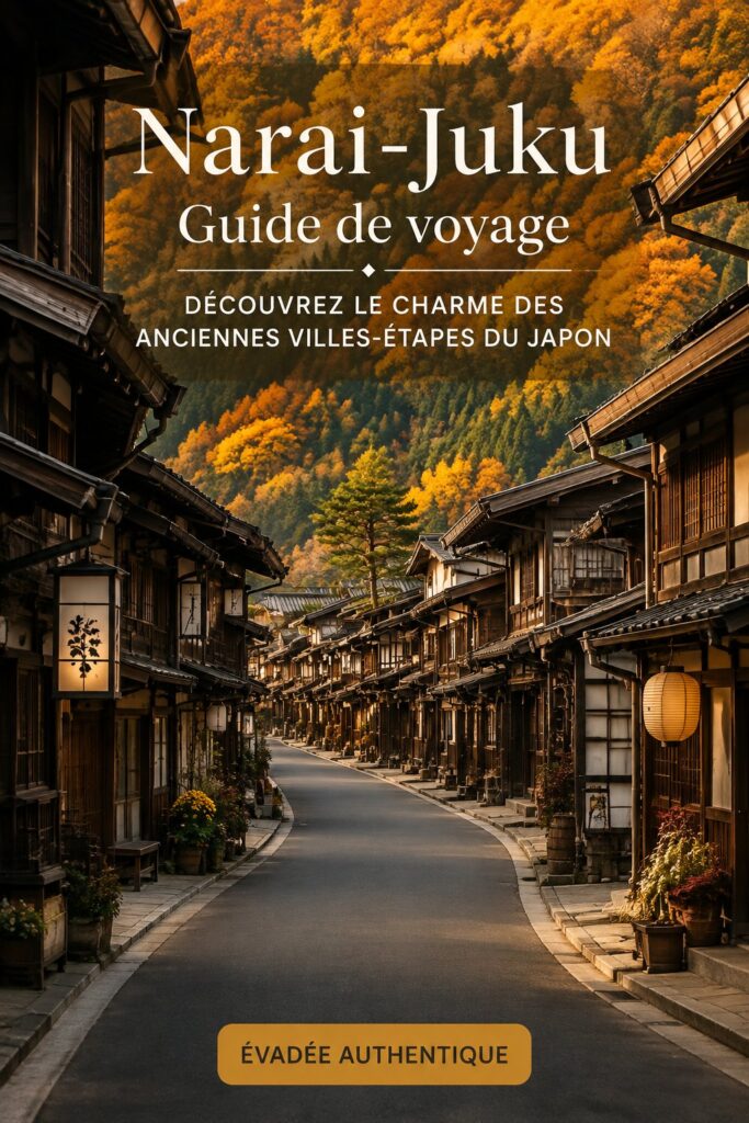 Vue panoramique de Narai-Juku, village historique du Japon