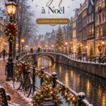 Décorations de Noël illuminées à Amsterdam, ambiance festive