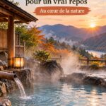Un onsen traditionnel japonais entouré de nature, parfait pour se détendre près de Tokyo.