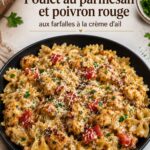 Pâtes au poulet et poivrons dans une sauce crémeuse