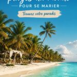 couple célébrant leur mariage sur une plage tropicale