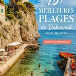 Plage de Dubrovnik avec ses eaux turquoise et ses rochers ensoleillés.