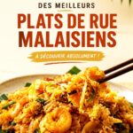 Un plat traditionnel de street food malaisien avec des épices variées et des ingrédients frais.