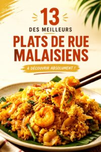Un plat traditionnel de street food malaisien avec des épices variées et des ingrédients frais.