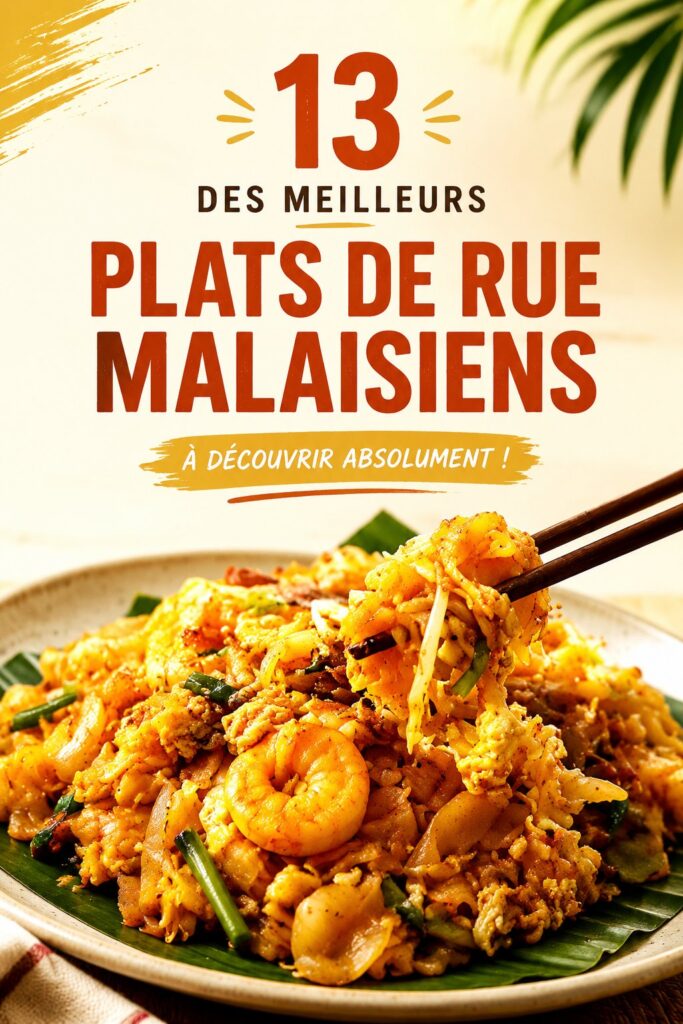 Un plat traditionnel de street food malaisien avec des épices variées et des ingrédients frais.
