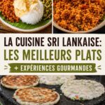 Assiette de curry sri-lankais accompagné de riz et de condiments