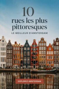 Une vue pittoresque d'une rue typique d'Amsterdam avec des maisons à pignons colorés