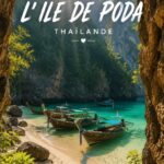 Plage de Poda Island en Thaïlande avec eaux turquoises et sable blanc
