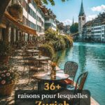 Vue panoramique sur le lac de Zurich avec les montagnes en arrière-plan