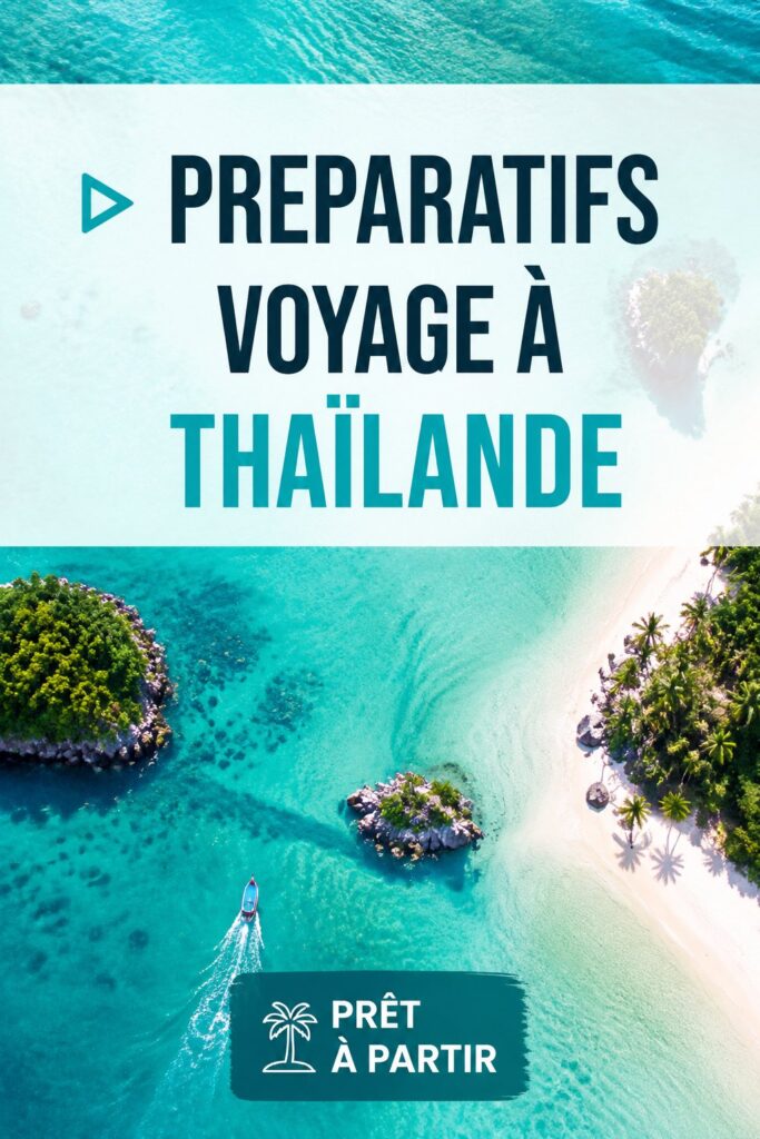 Un paysage de plage thaïlandaise avec des palmiers et le soleil se couchant à l'horizon, symbole d'un voyage en Thaïlande.