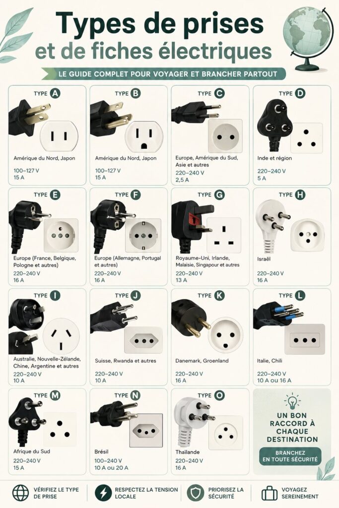 Exemple de prises électriques allemandes avec un adaptateur compatible