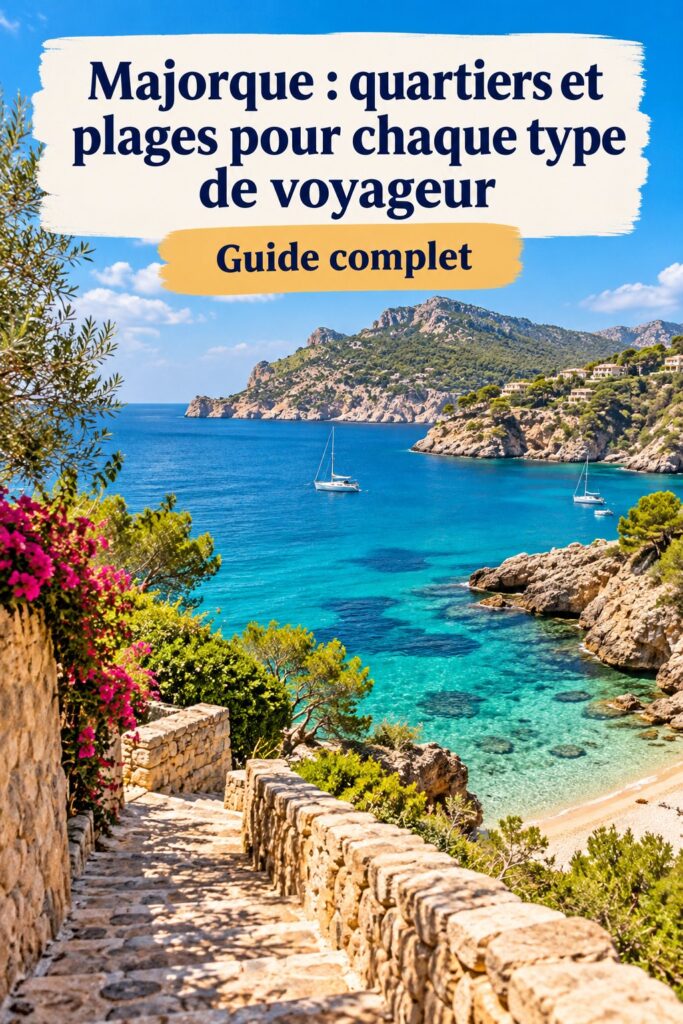 Plage de Majorque avec des vacanciers se relaxant au soleil