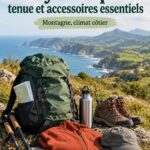 Femme en randonnée au Pays basque, vêtue d'une tenue adaptée et stylée.